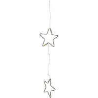 Lumineo Cortina de luces LED con forma de estrellas para exteriores, color plateado