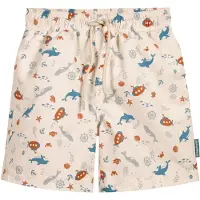 Playshoes Bermudas 'Sea Friends' ecru / petróleo / naranja oscuro