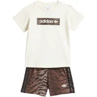 Adidas adidasCONJUNTO DE PANTALÓN CORTO Y CAMISETA AOP 98 Cream White / Night Brown Niño