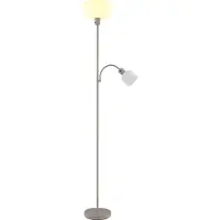 Globo Lámpara de pie, metal, color arena mate, pantallas opalinas, altura 178 cm