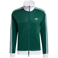Adidas Sudadera con cremallera 'Classic' verde oscuro / blanco