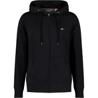 Gant para hombre. 2007059 Sudadera con capucha y cremallera Shield negro (S), Casual, Algodón, outlet 2026.