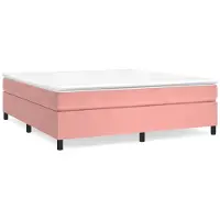 Syfax Estructura de cama con somier terciopelo rosa 160x200 cm