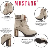 Mustang Botines con cordones greige