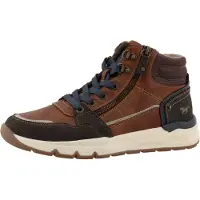 Mustang Botas con cordones 'Mart' marino / cognac / marrón oscuro