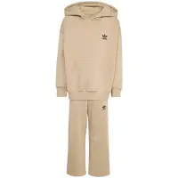 Adidas adidasConjunto de sudadera con capucha holgada y pantalón de dobladillo abierto 116 Stone Khaki Niño