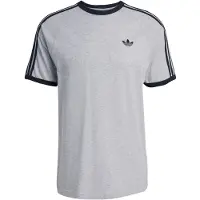 Adidas Camiseta '3-Stripes' gris moteado / negro