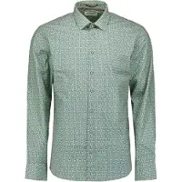 No-excess Shirt Stretch Allover Printed Seablue Talla: S | Camisas Casuales Outlet | Hombre | Azul