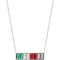 Faina Cadena esmeralda / rosa / rojo / plata