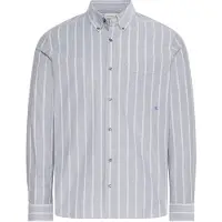 Calvin Klein Ls Stripe Oxford Shirt Harlem Night Blue Talla: XL | Camisas de Trabajo Outlet | Hombre | Negro
