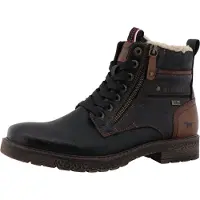 Mustang Botas con cordones marrón oscuro / negro