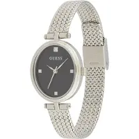 GUESS Reloj analógico negro / plata