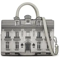 Karl Lagerfeld Bolso de mano 'Maison de Karl' gris / negro / blanco lana