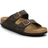 Birkenstock para mujer. 1027083 Sandalias de Piel Arizona (Ajuste Estrecho) marrón (36), Plano, Ante, Hebilla, Casual, outlet 20