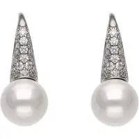 NAEMI Pendientes plata / blanco perla