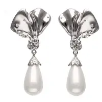 Faina Pendientes plata / blanco