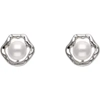 NAEMI Pendientes plata / blanco