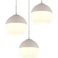 Globo Lámpara colgante Ragusa, Ø 42 cm, color arena/cromo, metal/cristal, 3 luces.