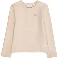 Calvin Klein Girls Glitter Coated Ls Tee Frosted Almond Talla: 16 | Outlet | Unisex | Marrón