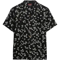 Superdry para hombre. M4010793A Camisa de playa de manga corta negro (XXL), Casual, Algodón, outlet 2026.