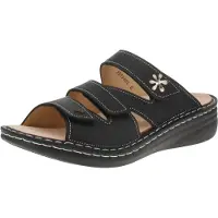 Finn Comfort Zapatos abiertos 'Pantolette Damen 02640 723393 Echtleder in schwarz' negro