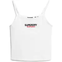 Superdry para mujer. W6011836A Camiseta entallada con logotipo Sportswear blanco (L), Casual, Algodón, Sin mangas / Tirantes, outle