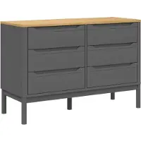 vidaXL Cómoda FLORO, color gris, madera maciza de pino