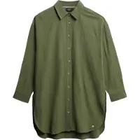 Superdry para mujer. W4010470A Camisa de playa larga Ibiza verde (M), Casual, Algodón, Manga larga, outlet 2026.