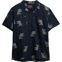 Superdry para hombre. M4010793A Camisa de playa de manga corta marino (S), Casual, Algodón, outlet 2026.