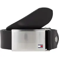 Tommy Hilfiger Cinturón 'Plaque' negro / plata