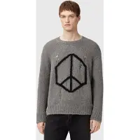 AllSaints Message Crew Gunmetal Grey Talla: S | Jerséis Outlet | Hombre | Gris