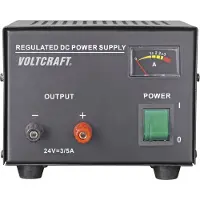 Voltcraft FSP-1243: Fuente de alimentación de laboratorio, voltaje fijo de 24 V (máx.), 3 A (máx.), 72 W. Número de salidas: 1