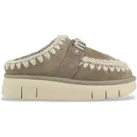 Mou para mujer. MU.FW531001A Zuecos de Piel Bounce marrón verdoso (37), 3 a 5cm, Ninguno, Casual, outlet 2026.