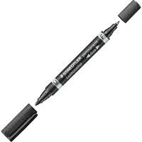 Staedtler Marcador Permanente Lumocolor Duo 348 Punta Fina Punta Mediana 0.6 Mm 1.5 Mm 10 Unidades