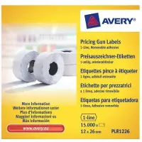 Avery PLR1226 etiquetas de precios removibles 26 x 12 mm (15.000 etiquetas)