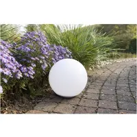 Heitronic 37234 Globo Solar: Lámpara decorativa solar. Globo LED (monocromático). LED integrado, 0.4 W. Color blanco