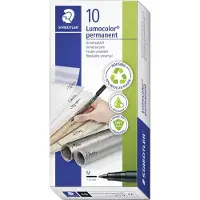 Staedtler 317-9: 10 rotuladores Lumocolor para acetato, color negro