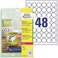 Avery-Zweckform Zweckform L4716REV-20 Etiquetas resistentes a la intemperie A4 Ø 30 mm blancas (960 etiquetas)