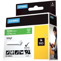 Dymo 1805414 IND Rhino cinta vinilo blanco sobre verde 12 mm (original)