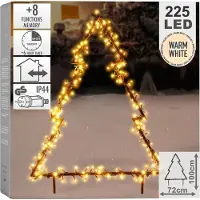 By Lille Vilde Árbol de Navidad metálico exterior, de 100 cm de altura, con 225 luces LED