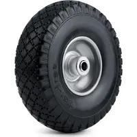Humberg 4883. Rueda para carritos, tipo cámara de aire, 3.00-4, color negro y plateado