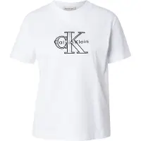 Calvin Klein Jeans Ss Classic Monologo Tee Brilliant White Talla: L | Camisetas de Seda Outlet | Mujer | Blanco