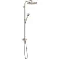 Hansgrohe Sistema de ducha AXOR One con termostato y ducha superior de 280 mm, 1 chorro, para instalación empotrada, con acabado en acero inoxidable