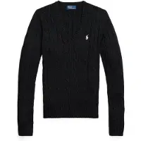 Ralph Lauren para mujer. 211971870002 Jersey de algodón en punto de ochos negro (XL), Casual, outlet 2026.