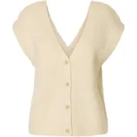 Selected Tejido De Lana De Alpaca Chaleco De Punto Mujeres Beige M