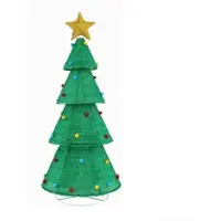 Costway Árbol de Navidad artificial LED de , 190 cm, con 200 luces LED, adorno de estrella y bolas de felpa. Decoración navideña para árbol, apto para interiores y exteriores