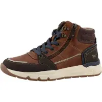 Mustang Botas con cordones 'Mart' marino / cognac / marrón oscuro