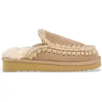 Mou para mujer. MU.FW101125A Zuecos de Piel Eskimo marrón (41), Plano, Ninguno, Casual, outlet 2026.