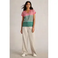 White Stuff Nelly Notch Neck Tee Pink Multi Talla: 8 REGULAR | Camisetas de Seda Outlet | Mujer | Rosa