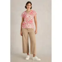 White Stuff Nelly Notch Neck Tee Coral Multi Talla: 10 | Camisetas de Seda Outlet | Mujer | Naranja
